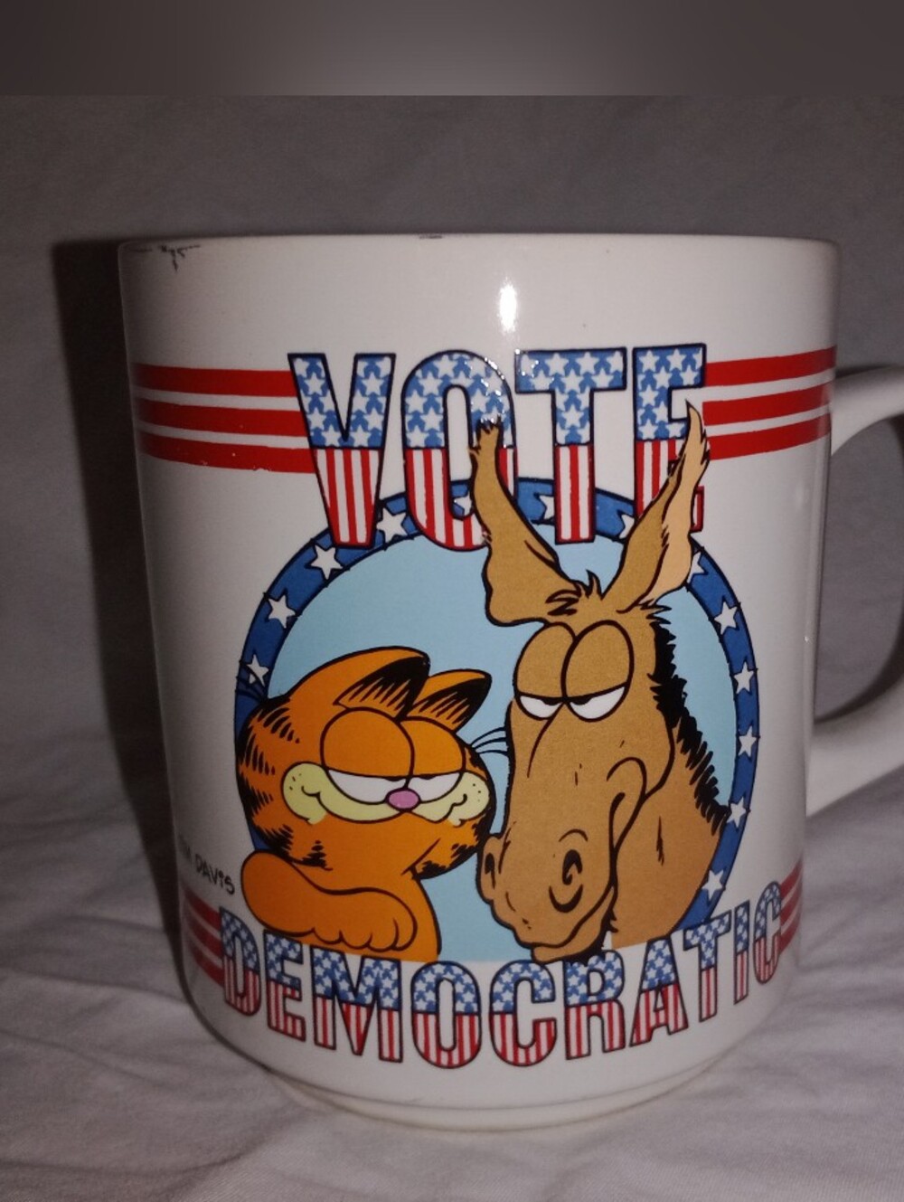 Vintage 1978 Garfield Vote Democrat Vote Garfield Donkey Enesco Retro Decor